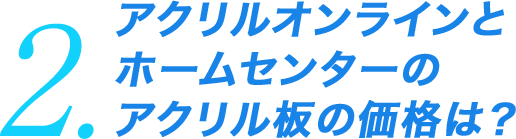 2.アクリルオンラインとホームセンターのアクリル板の価格は？